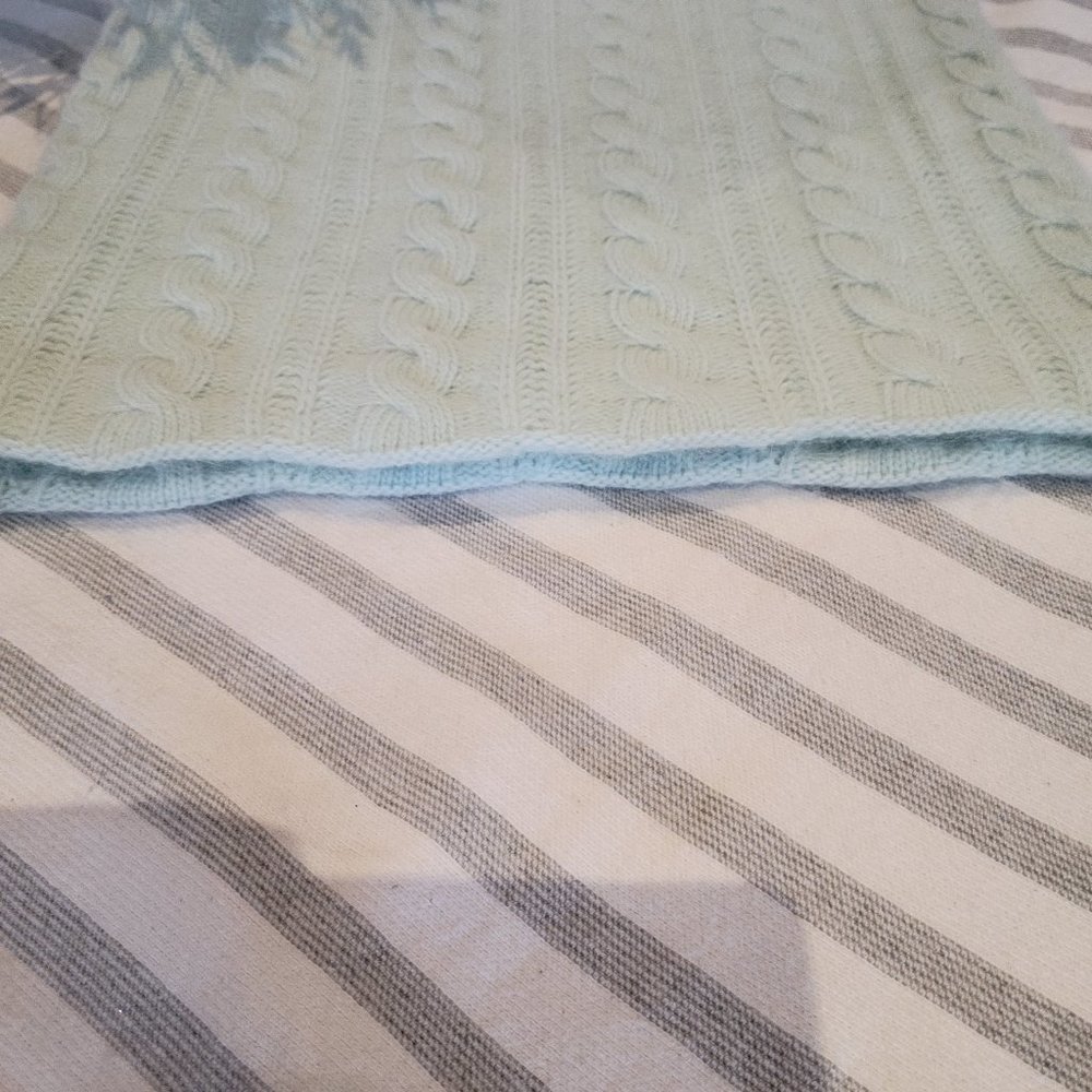 Topshop Mint Green Cablknit Infinity Scarf - Picture 3 of 7